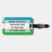 Flagge Usbekistans Easy ID Personal Gepäckanhänger (Rückseite horizontal)