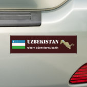 Flagge Usbekistans + Karte Autoaufkleber (Auf Auto)