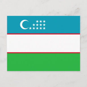 Flagge Usbekistans Postkarte