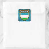 Flagge Usbekistans Quadratischer Aufkleber (Tasche)