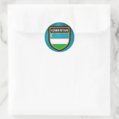 Flagge Usbekistans Runder Aufkleber (Tasche)