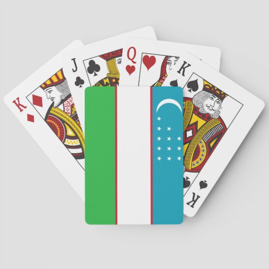 Flagge Usbekistans Spielkarten (Rückseite)