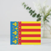 Flagge Valencia Postkarte (Stehend Vorderseite)