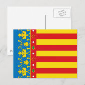 Flagge Valencia Postkarte (Vorne/Hinten)