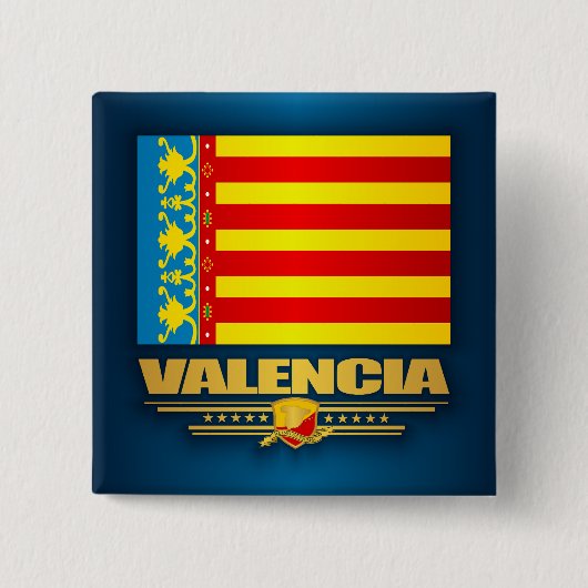 Flagge Valencias Button (Vorderseite)
