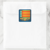 Flagge Valencias Quadratischer Aufkleber (Tasche)