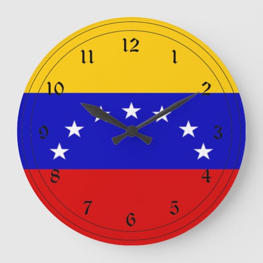 Flagge Venezuelas Große Wanduhr (Vorderseite)