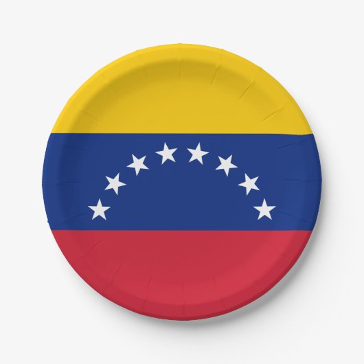 Flagge Venezuelas Pappteller (Vorderseite)