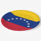 Flagge Venezuelas Pappteller (Schrägansicht)