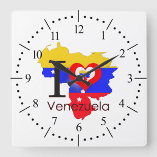 Flagge Venezuelas Quadratische Wanduhr