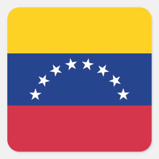 Flagge Venezuelas (Venezuelas) Quadratischer Aufkleber (Vorderseite)