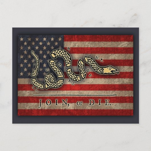 Flagge "Vereint oder Tod" Postkarte (Vorderseite)