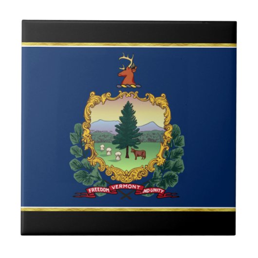 Flagge Vermont Fliese (Vorderseite)
