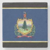 Flagge Vermont Steinuntersetzer (Vorderseite)