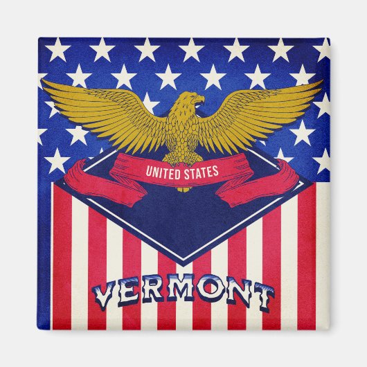 Flagge Vermont USA Magnet (Vorne)
