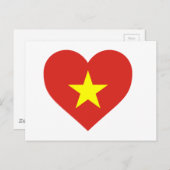 Flagge Vietnams - I Liebe Viet Nam - Cỏ sao vàng Postkarte (Vorne/Hinten)