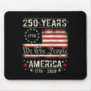 Flagge Vintage 250 Jahre Amerikanisch 1776 2026 25 Mousepad