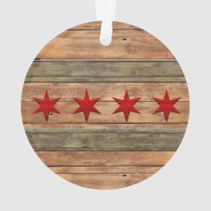 Flagge Vintagen hölzernen Blickes Chicagos Ornament