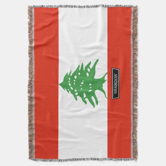 Flagge vom Libanon Decke (Vorderseite Vertikal)