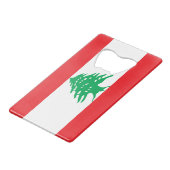 Flagge vom Libanon Kreditkartenflaschenöffner (Vorderseite Schrägansicht)