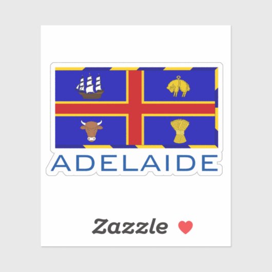 Flagge von Adelaide, Australien Aufkleber (Blatt)
