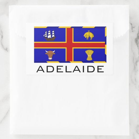 Flagge von Adelaide, Australien Rechteckiger Aufkleber (Tasche)