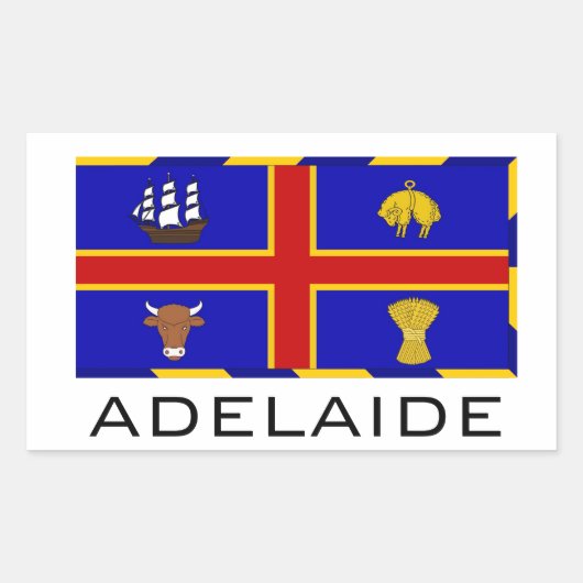 Flagge von Adelaide, Australien Rechteckiger Aufkleber (Vorderseite)