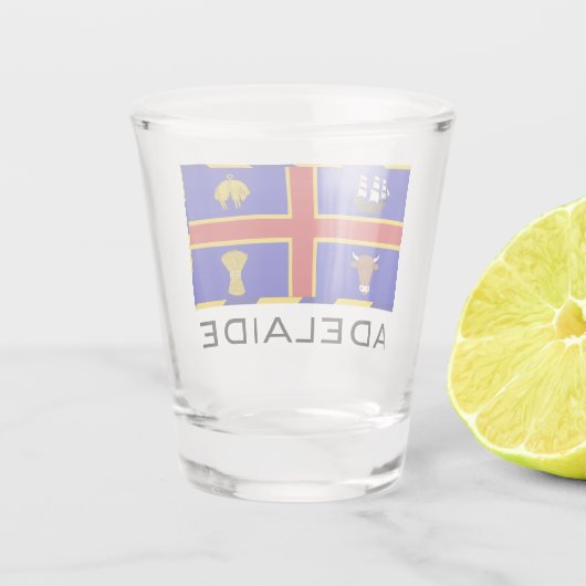Flagge von Adelaide, Australien Schnapsglas (Rückseite)