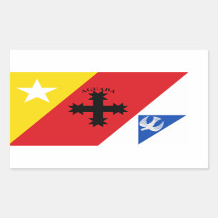Flagge von Aguada, Puerto Rico Rechteckiger Aufkleber