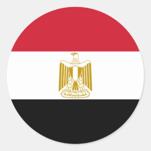 Flagge von Ägypten - علممصر - ägyptische Flagge Runder Aufkleber