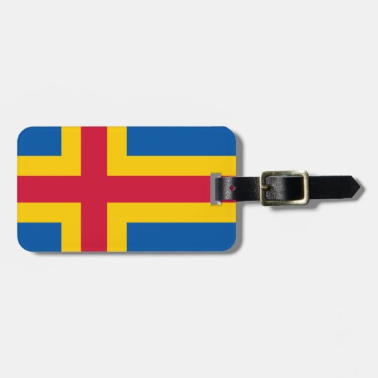 Flagge von Åland Gepäckanhänger (Vorderseite horizontal)