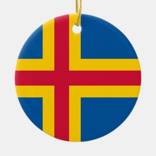 Flagge von Åland Keramik Ornament (Vorne)