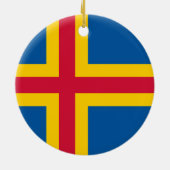 Flagge von Åland Keramik Ornament (Hinten)
