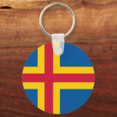 Flagge von Åland Schlüsselanhänger (Rückseite)