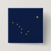 Flagge von Alaska Button (Vorderseite)
