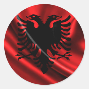 Flagge von Albanien, albanische Flagge Runder Aufkleber