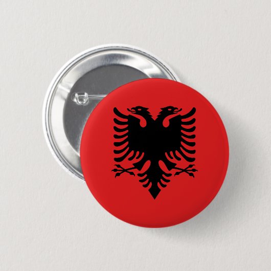 Flagge von Albanien - Flamuri I Shqipërisë Button (Vorne & Hinten)