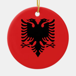 Flagge von Albanien - Flamuri I Shqipërisë Keramikornament