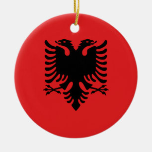 Flagge von Albanien - Flamuri Kombëtar - Keramik Ornament