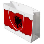 Flagge von Albanien Große Geschenktüte (Rückseite Schrägansicht)