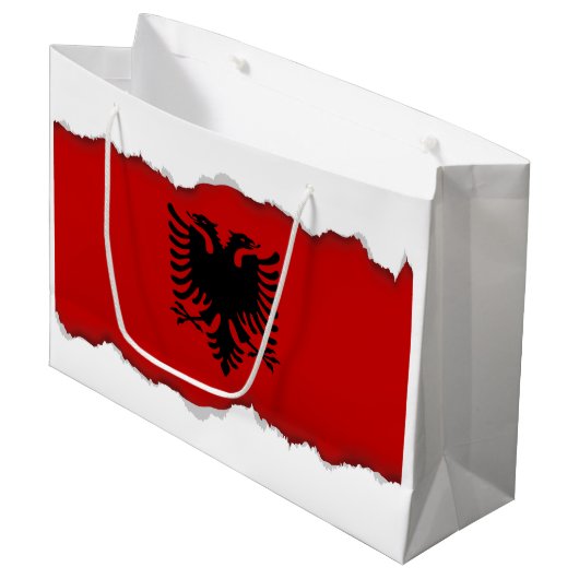 Flagge von Albanien Große Geschenktüte (Vorderseite Schrägansicht)