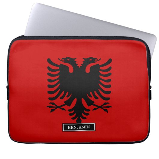 Flagge von Albanien Laptopschutzhülle (Vorderseite)