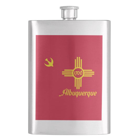 Flagge von Albuquerque, Flasche aus New Mexico Flachmann (Vorderseite)