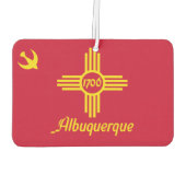 Flagge von Albuquerque, New Mexico Air Freshener Autolufterfrischer (Rückseite)