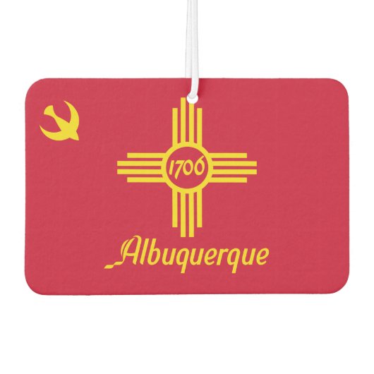 Flagge von Albuquerque, New Mexico Air Freshener Autolufterfrischer (Vorderseite)