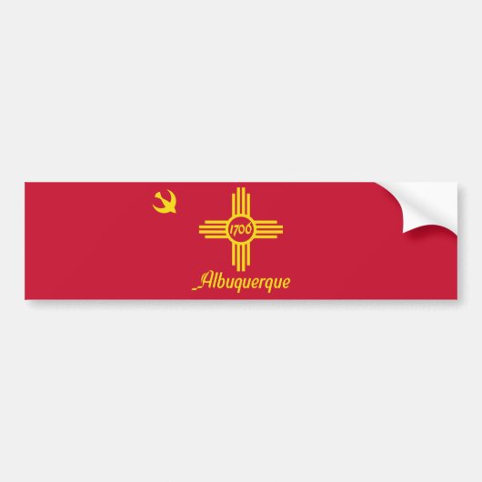 Flagge von Albuquerque (New Mexico) Autoaufkleber (Vorne)