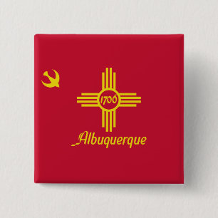 Flagge von Albuquerque (New Mexico) Button