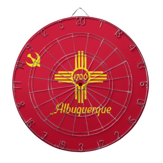 Flagge von Albuquerque (New Mexico) Dartscheibe (vorne)