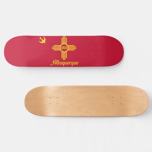Flagge von Albuquerque (New Mexico) Skateboard (Horizontal)