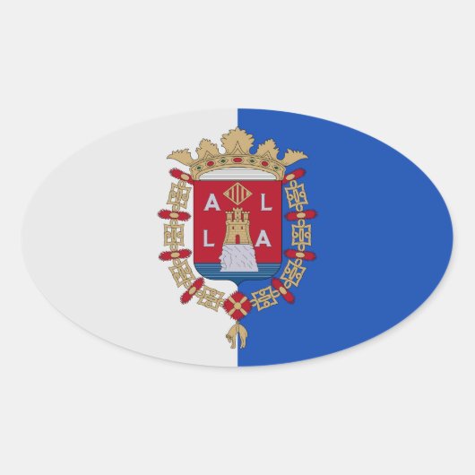 Flagge von Alicante, Spanien Ovaler Aufkleber (Vorderseite)